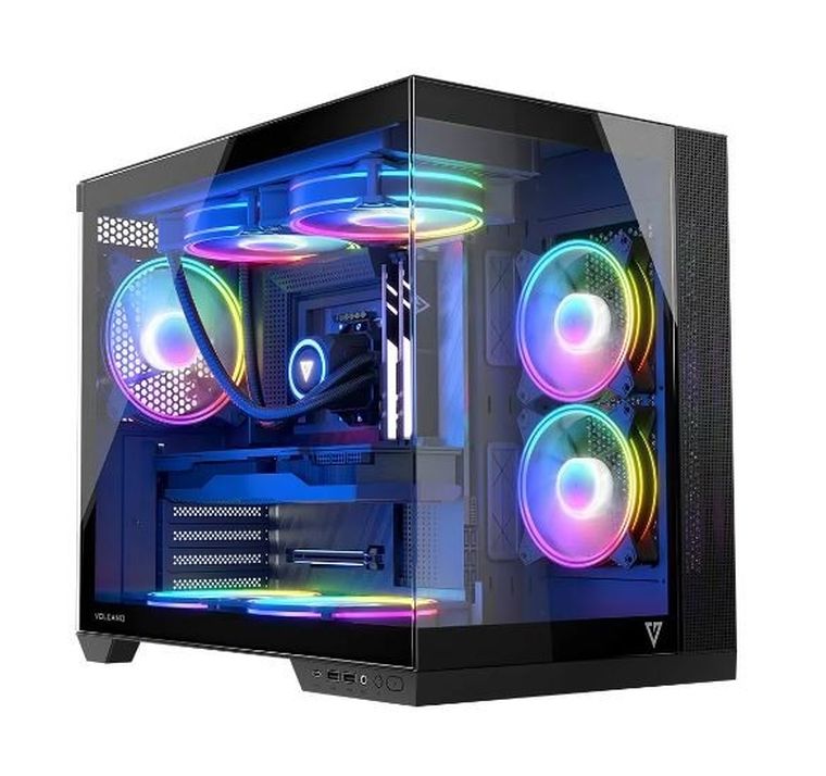 Modecom, Volcano Panorama APEX ARGB 3F Midi, obudowa komputerowa, szara