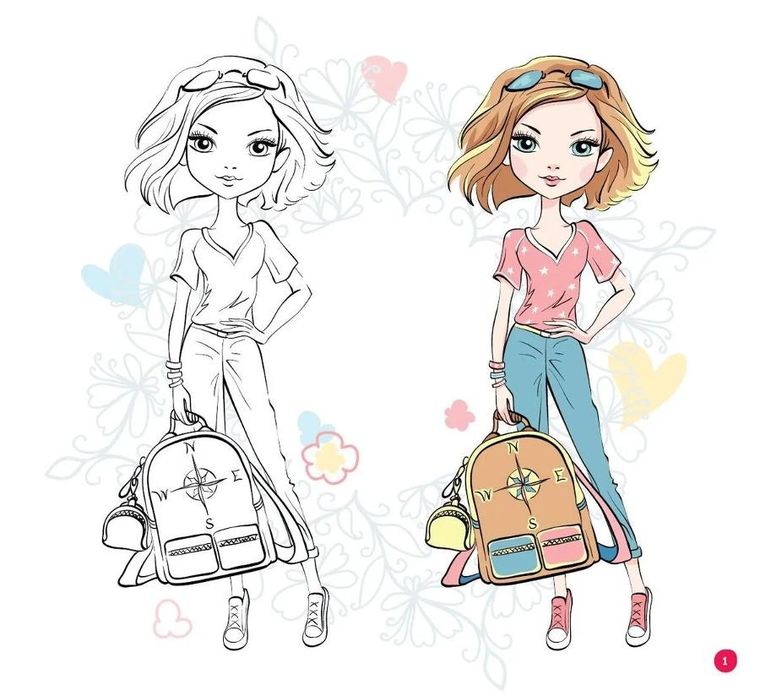 Modelki do kolorowania. Fashionista