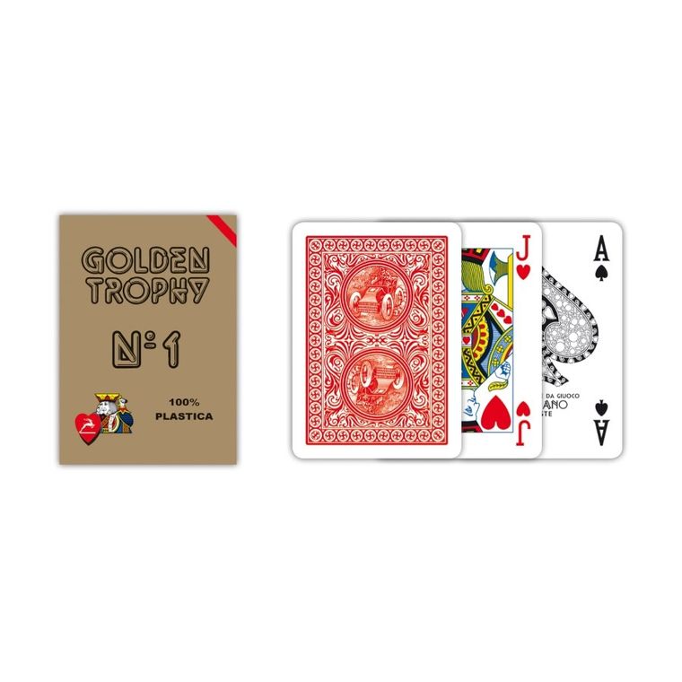 Modiano, Poker Golden Trophy, karty do gry, czerwone