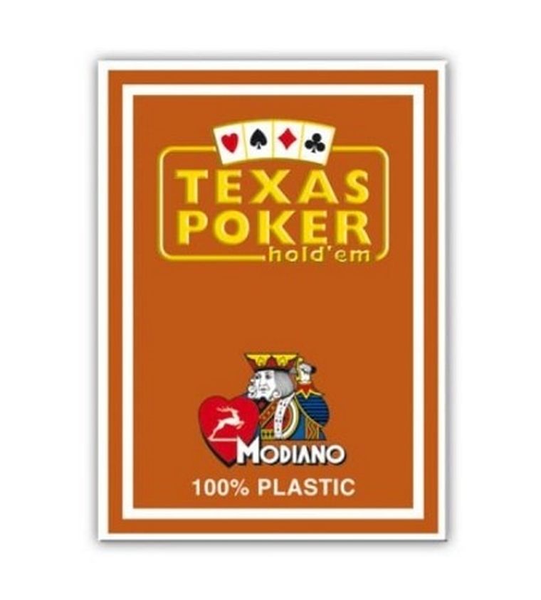 Modiano, Texas Poker Jumbo Index, karty do gry, brązowe