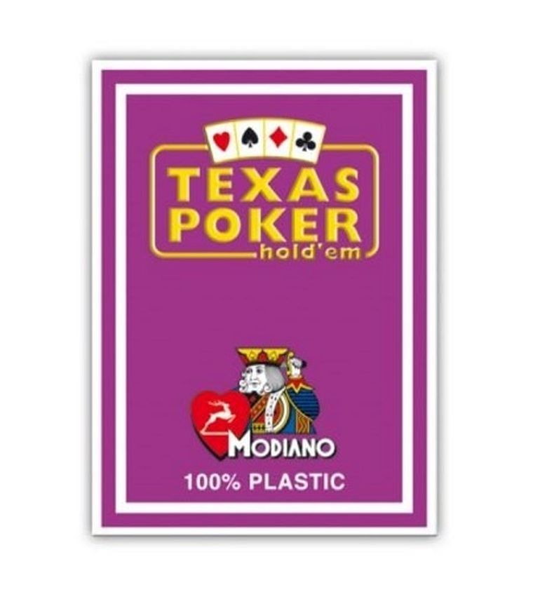 Modiano, Texas Poker Jumbo Index, karty do gry, fioletowe