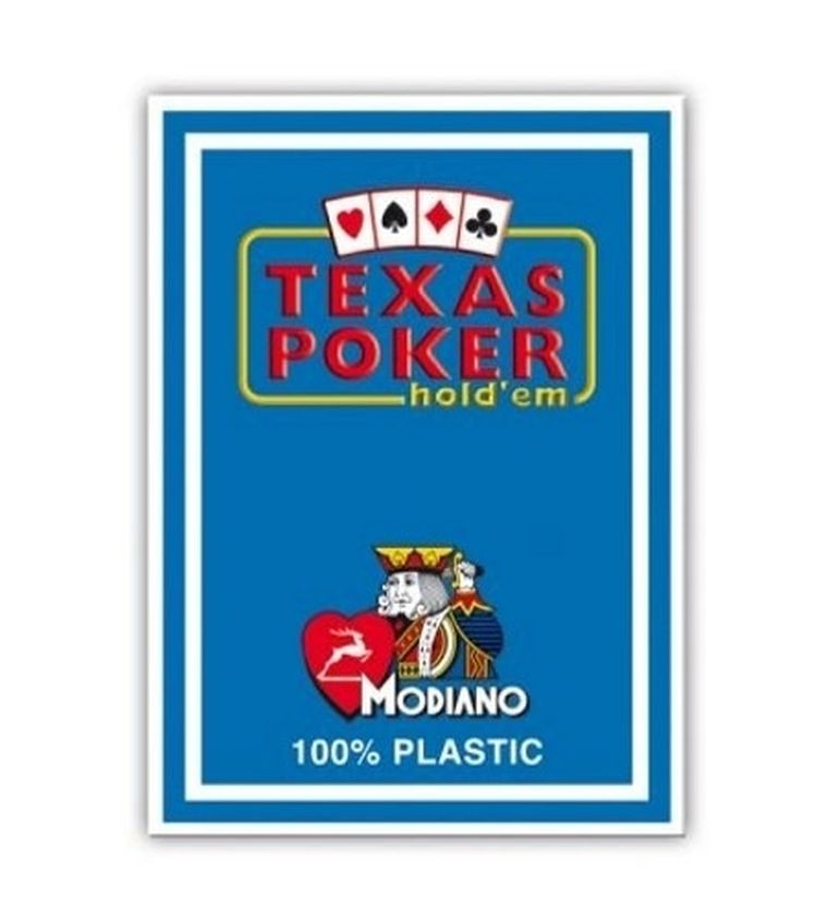 Modiano, Texas Poker Jumbo Index, karty do gry, jasnoniebieskie