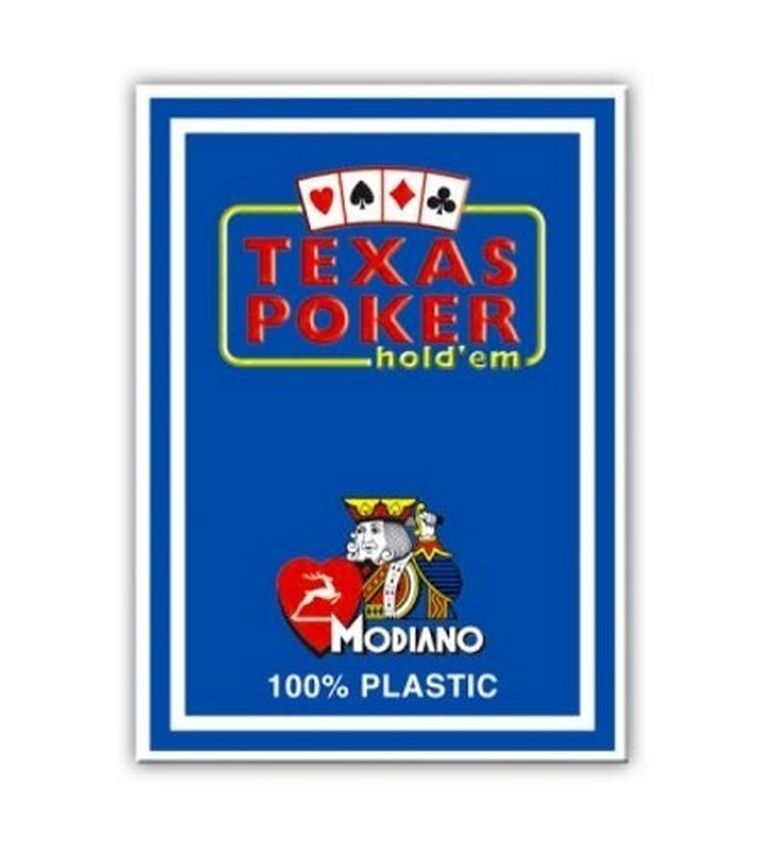 Modiano, Texas Poker Jumbo Index, karty do gry, niebieskie