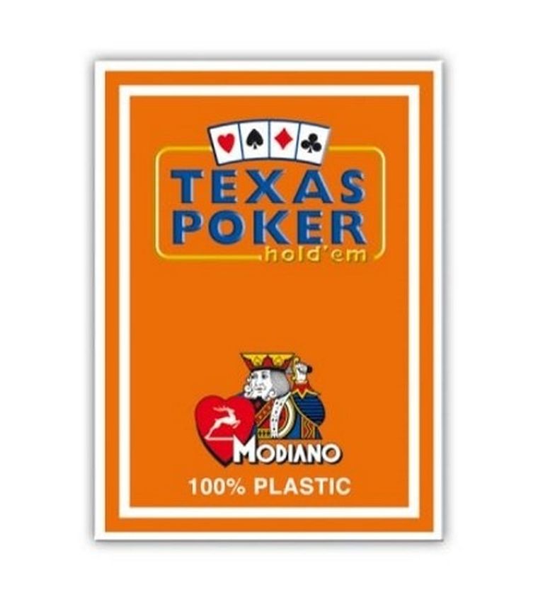 Modiano, Texas Poker Jumbo Index, karty do gry, pomarańczowe