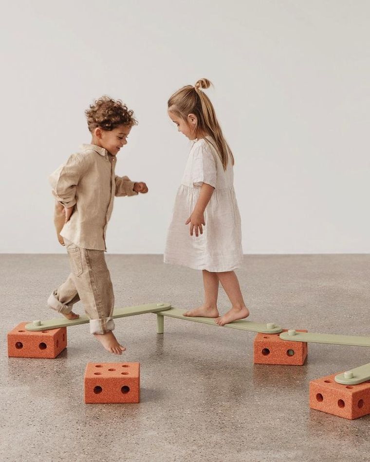 Modu, Balance Track, zestaw z deskami aktywizującymi, Burnt Orange/Dusty Green