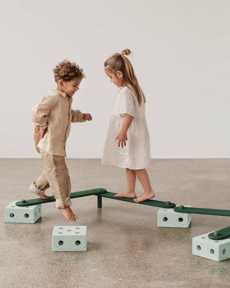 Modu, Balance Track, zestaw z deskami aktywizującymi, Ocean Mint/Forest Green