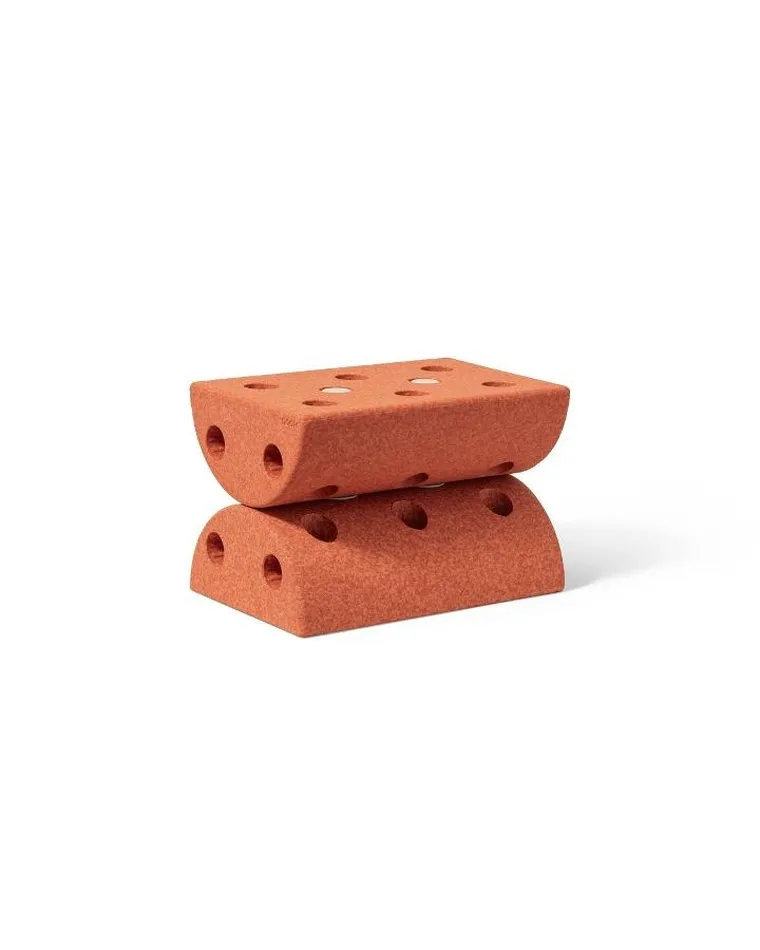 Modu, Kids Stool, sensoryczny blok piankowy, zestaw uzupełniający do klocków aktywizujących, Burnt Orange/Dusty Green