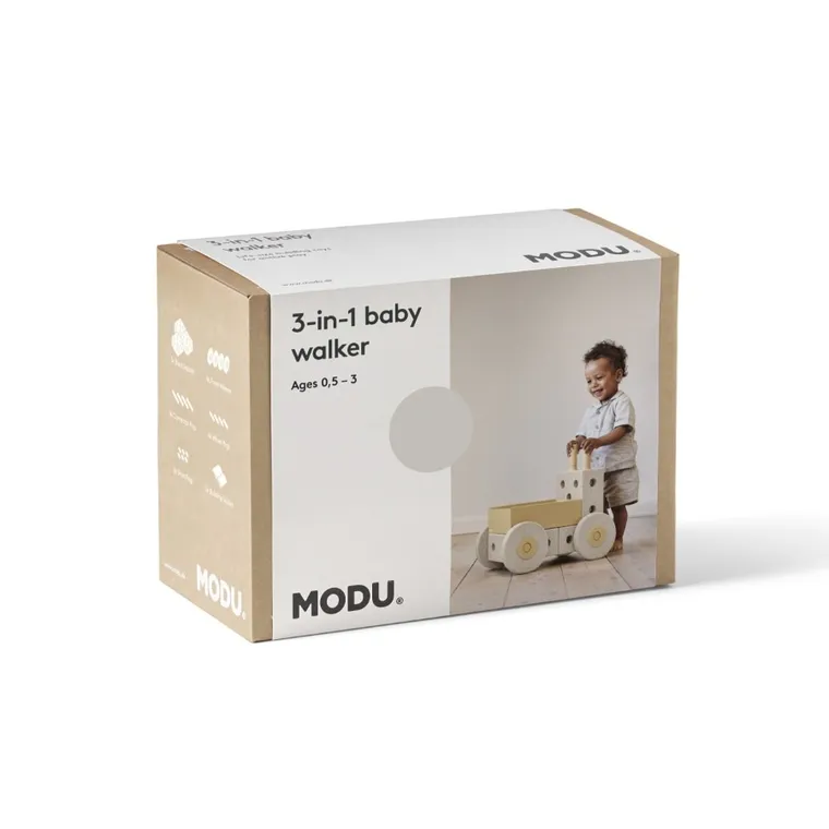 Modu, Pchacz 3w1, zestaw klocków aktywizujących, Sand Grey/Honey Yellow