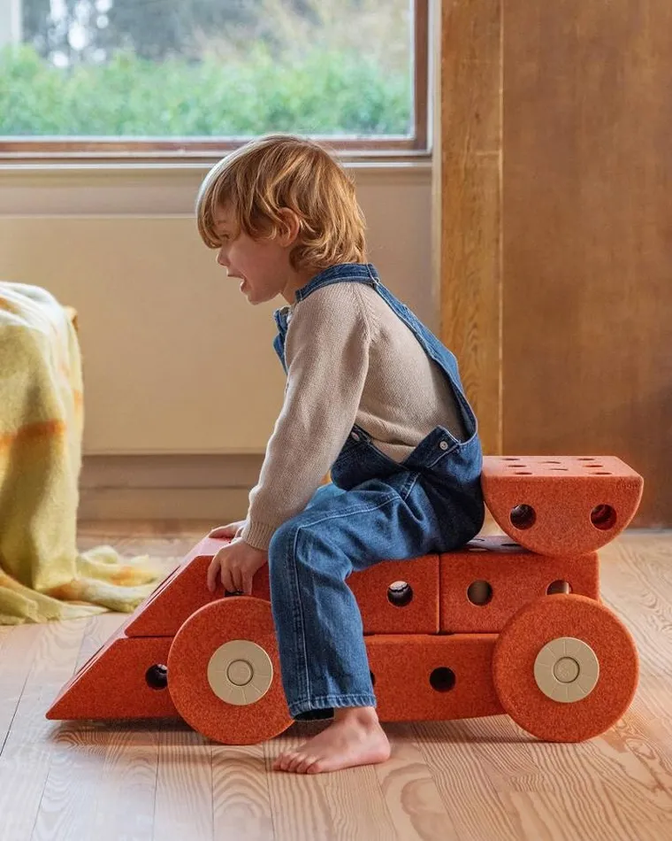 Modu, piankowe koła, zestaw uzupełniający do klocków aktywizujących, pomarańczowe, 4 szt.