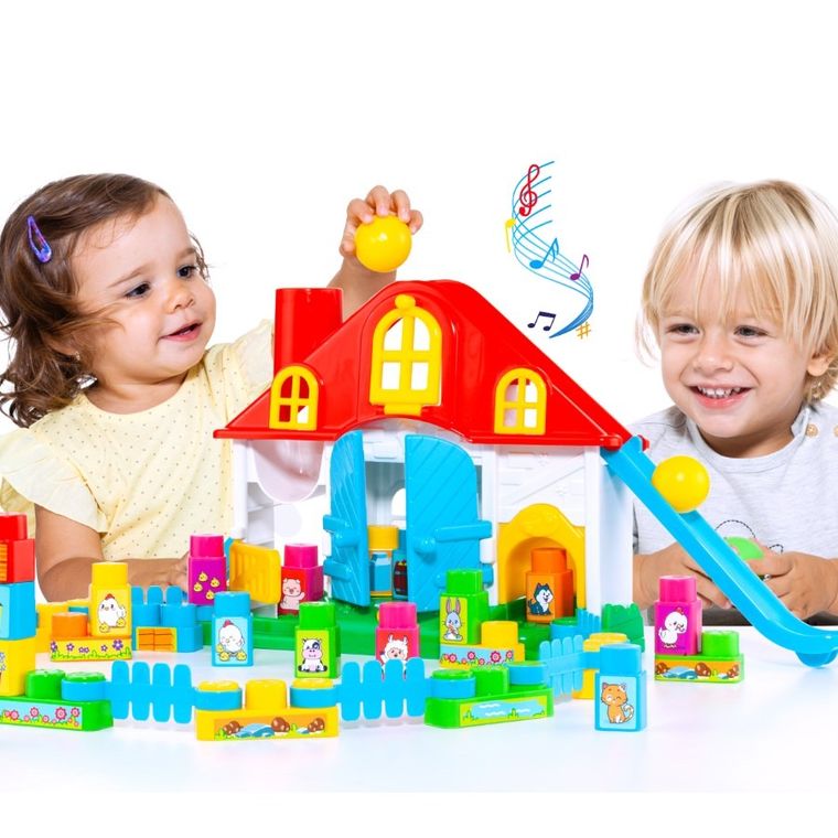 Molto, farma, klocki + naklejki samoprzylepne, 30 elementów