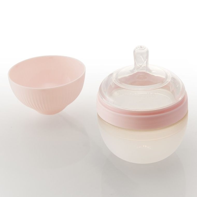 Mombella, Butelka antykolkowa dla noworodka, Silikonowa, Roze, 120 ml