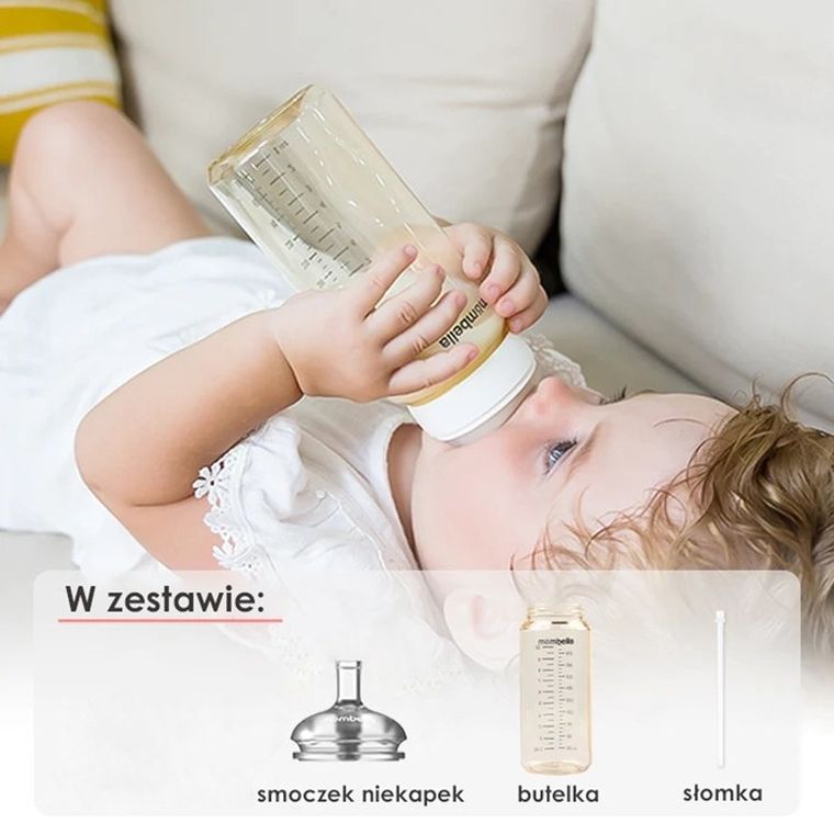 Mombella, Classic, butelka dla niemowlaka, antykolkowa, 9m+, 300 ml