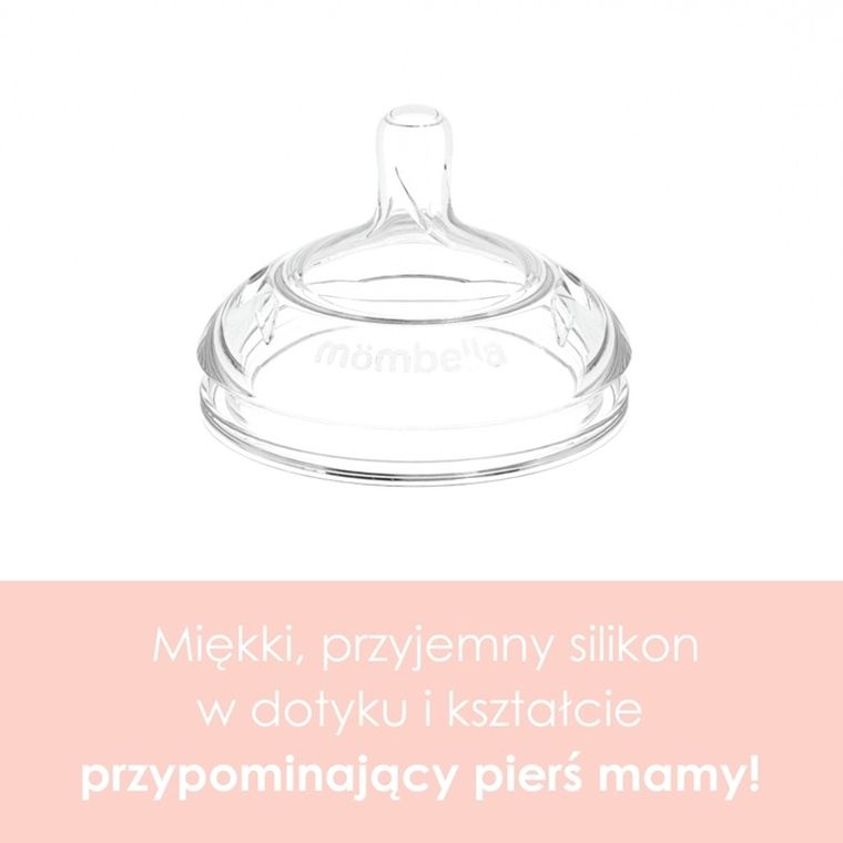 Mombella, smoczek do butelki antykolkowej, Breast Shape, M