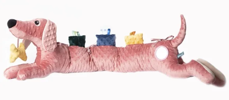 Mom's Care, Jamiś, ochraniacz do łóżeczka, zabawka sensoryczna, różowa