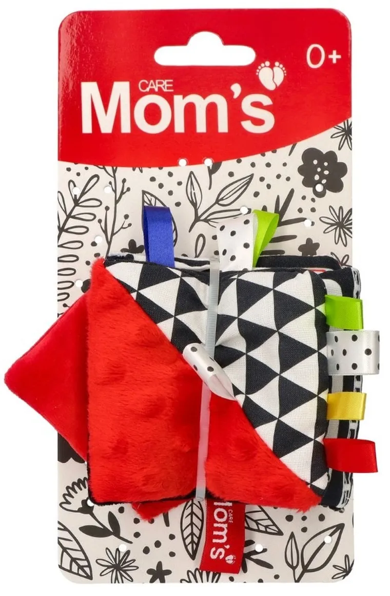 Mom's Care, mała książeczka, kontrastowa zabawka sensoryczna, czerwona
