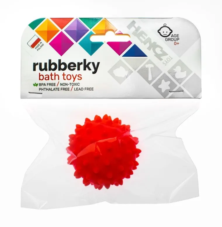 Mom's Care, Sensorky, jeżyk, piłeczka do masażu, piłeczka sensoryczna, czerwona