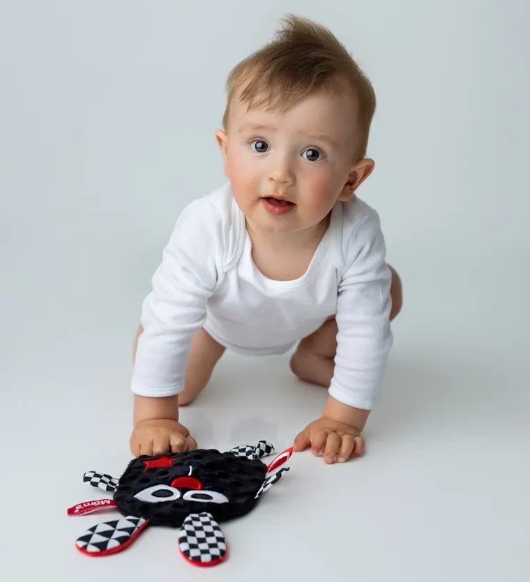 Mom's Care, szeleścik z gwiazdką, kontrastowa zabawka sensoryczna