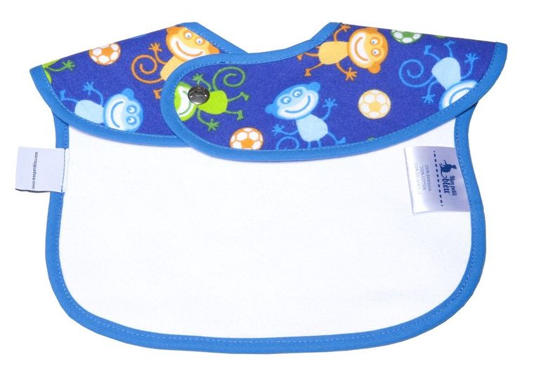 Mon Petit Bleu, śliniak dla ząbkujących dzieci, Małpki, 2 szt.