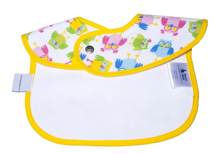 Mon Petit Bleu, śliniak dla ząbkujących dzieci, Sowy, 2 szt.