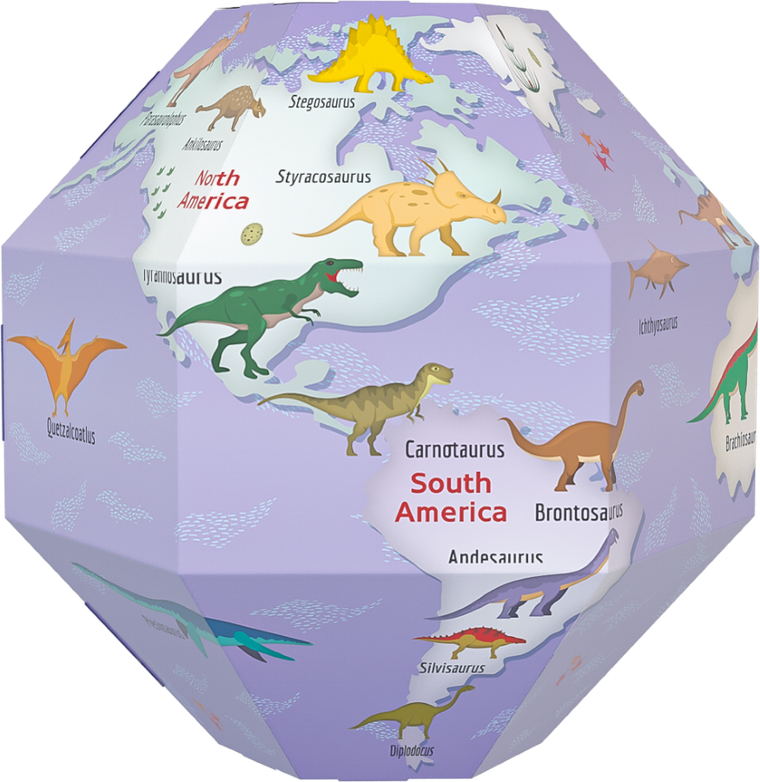 Monumi, Dinozaury, globus 3D do składania, średnica 35 cm