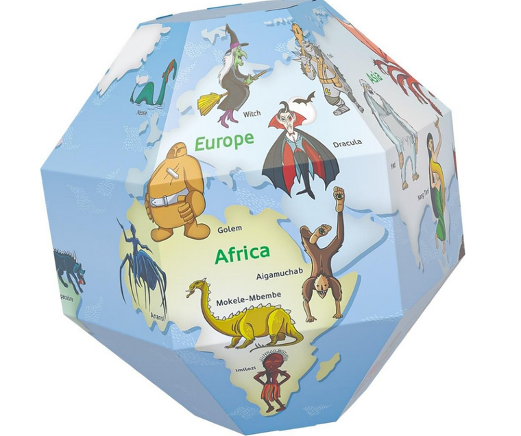 Monumi, Potwory, globus 3D do składania, średnica 35 cm