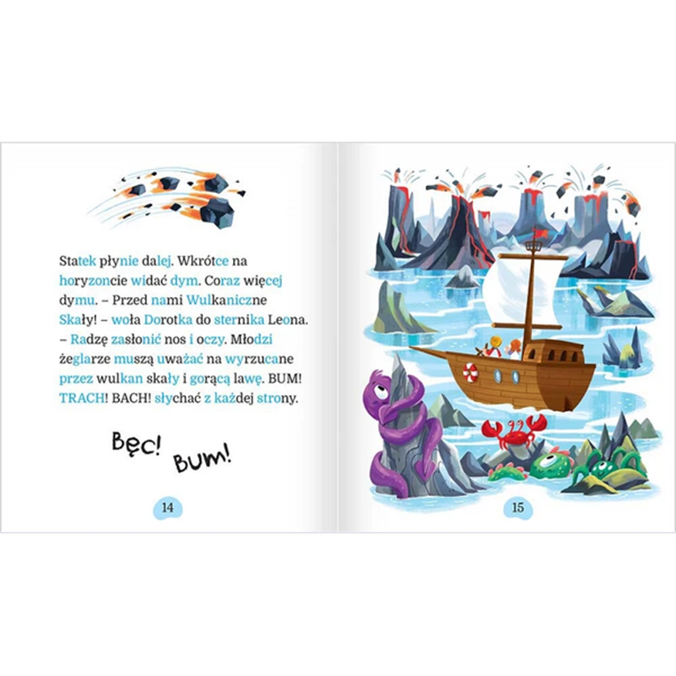 Morska Przygoda. Uczę się czytać. Duże litery. Podział na sylaby