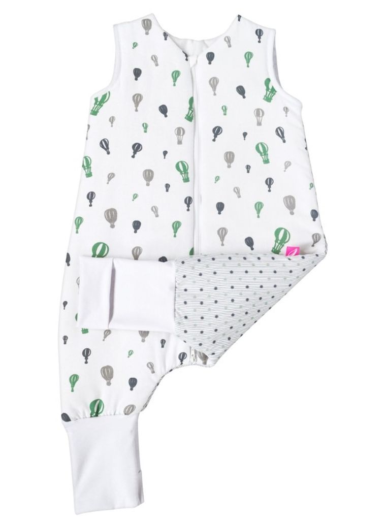 Motherhood, bawełniany śpiworek ocieplany, z nogawkami, TOG 2, miętowe baloniki, 1.5-2.5l