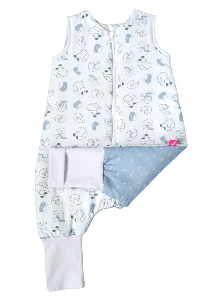 Motherhood, bawełniany śpiworek ocieplany, z nogawkami, TOG 2, niebieskie misie, 12-18m