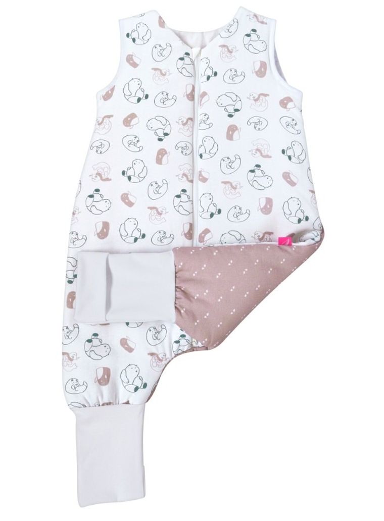 Motherhood, bawełniany śpiworek ocieplany, z nogawkami, TOG 2, różowe misie, 12-18m