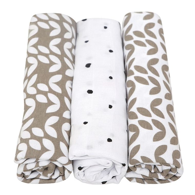 Motherhood, Classics Beżowy 2023, pielucha bawełniana, 70-80 cm, 3 szt.