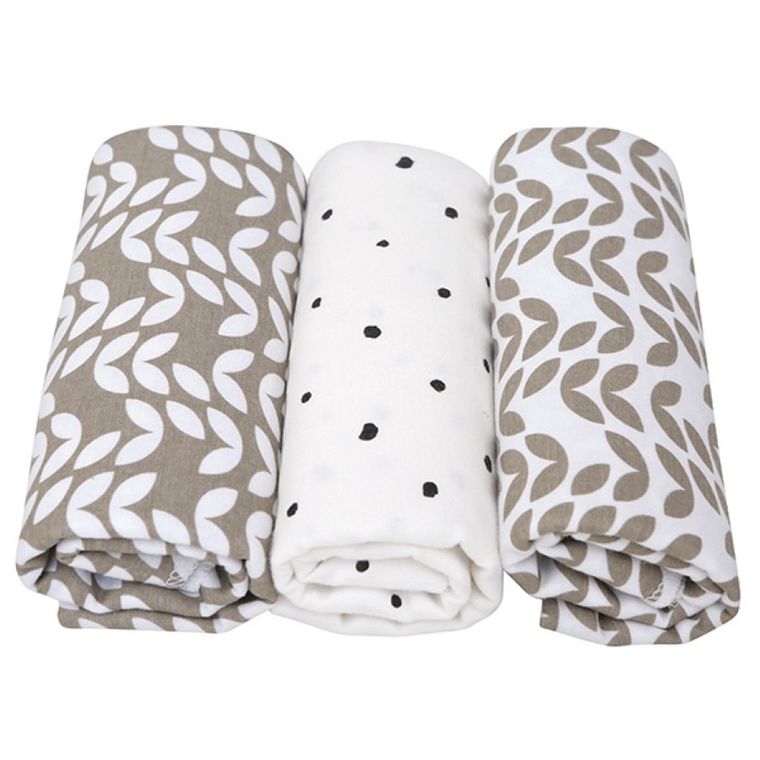 Motherhood, Classics Beżowy 2023, pielucha flanelowa, 70-80 cm, 3 szt.