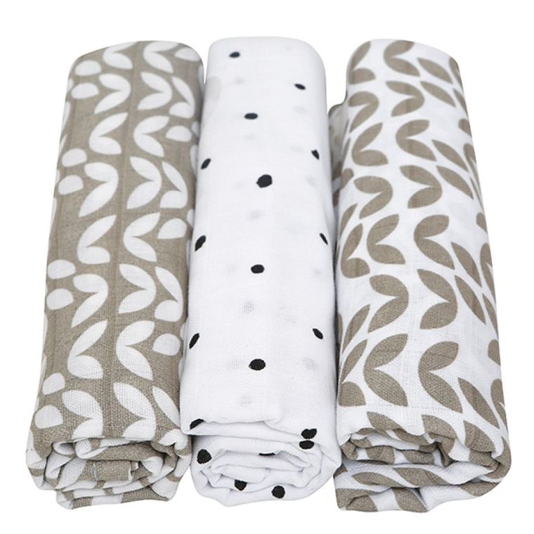 Motherhood, Classics Beżowy 2023, pielucha muślinowa, 70-80 cm, 3 szt.