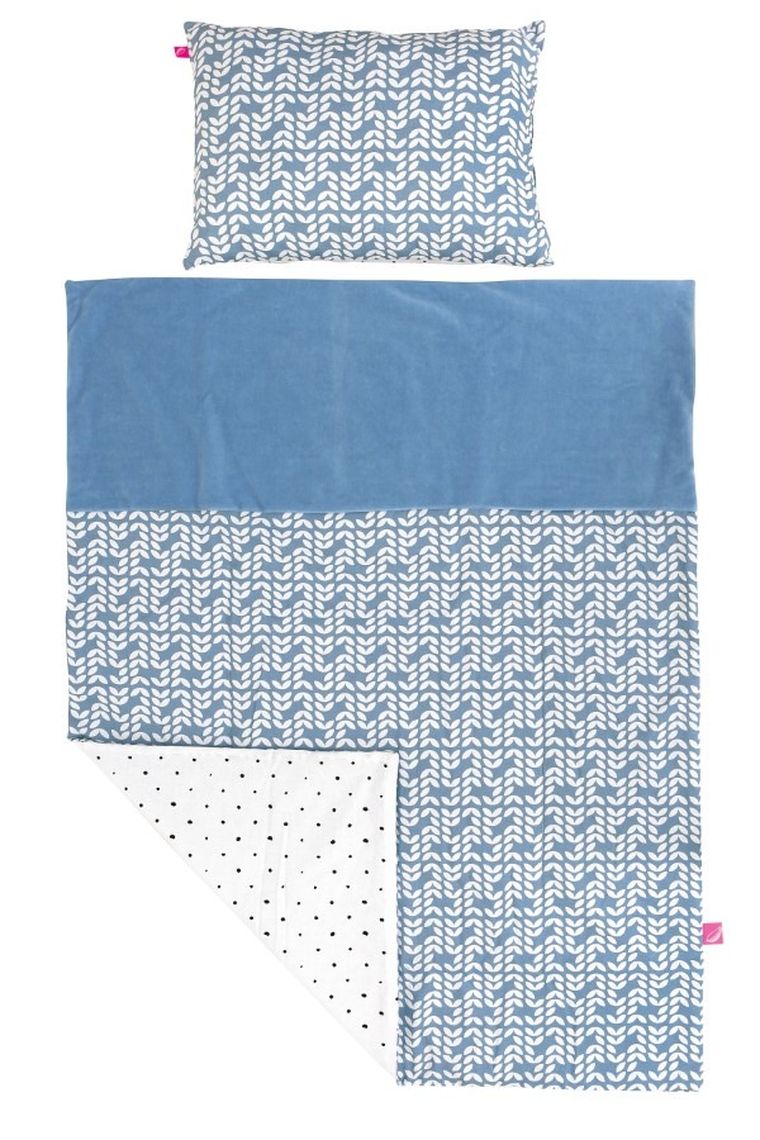 Motherhood, Classics Niebieski 2023, 2-częściowy komplet pościeli, kołderka z poduszką