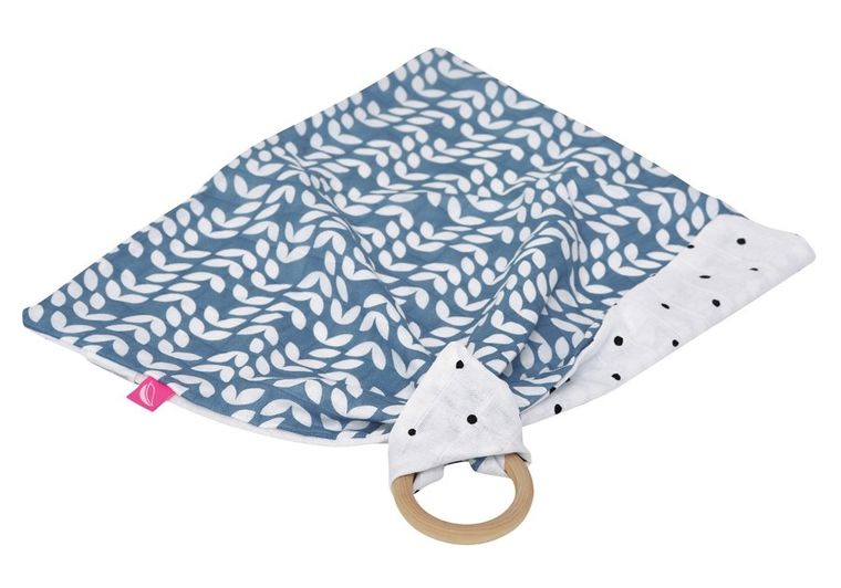 Motherhood, Classics Niebieski 2023 gryzak z pieluszką przytulanką