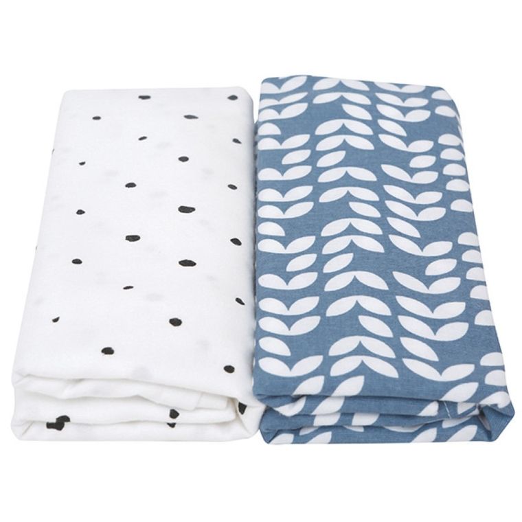 Motherhood, Classics Niebieski 2023, Premium, pielucha, otulacz flanelowy, 80-120 cm, 2 szt.