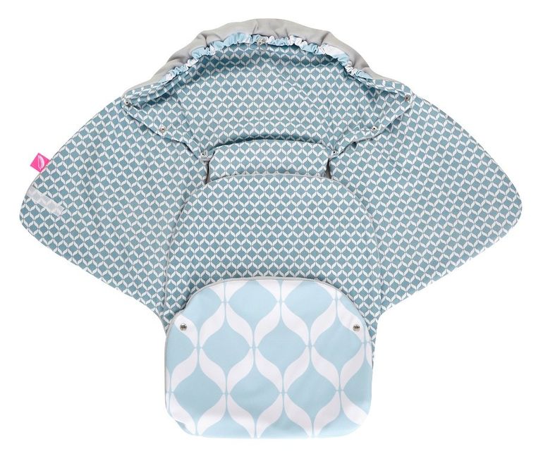 Motherhood, Classics Niebieski, otulacz samochodowy ze zintegrowanym kocykiem