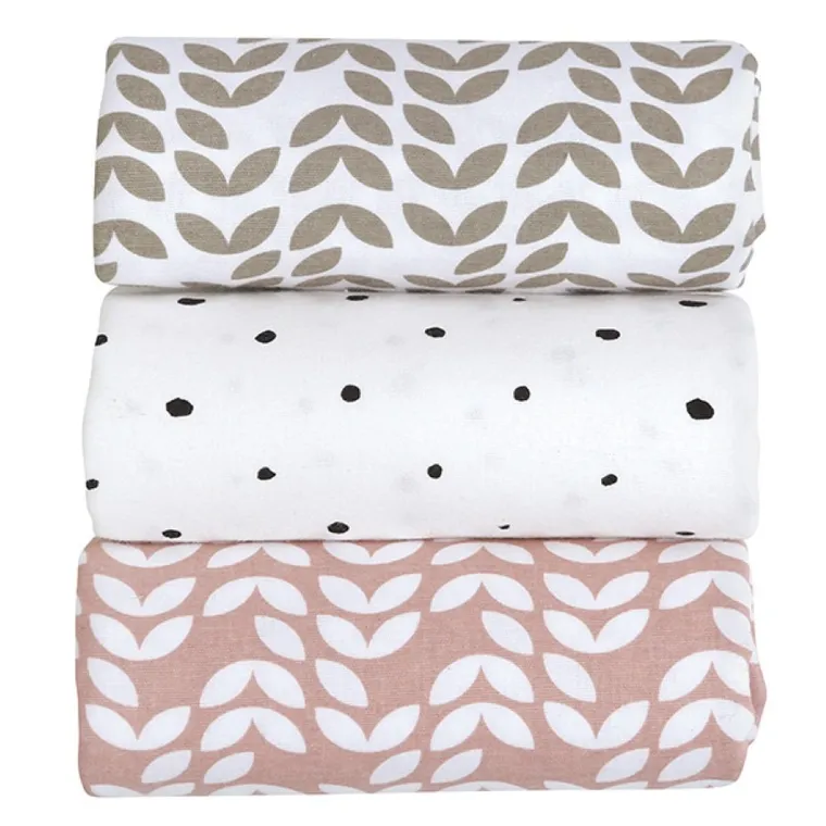 Motherhood, Classics Różowy 2023, pielucha flanelowa, 70-80 cm, 3 szt.