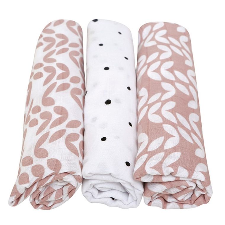 Motherhood, Classics Różowy 2023, pielucha muślinowa, 70-80 cm, 3 szt.