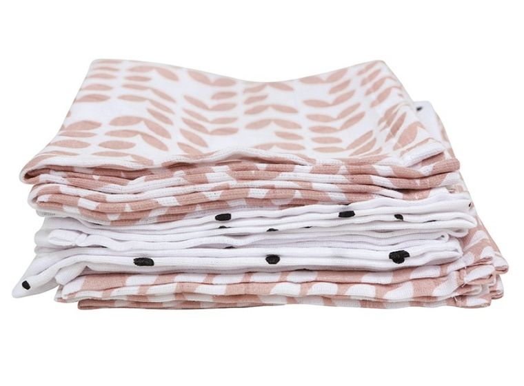 Motherhood, Classics Różowy 2023, pieluszka muślinowa, bawełniana, 30-30 cm, 7 szt.