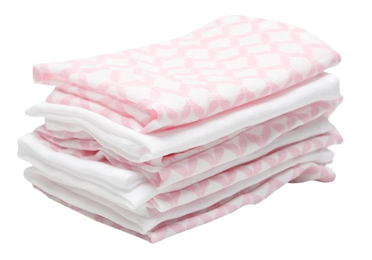 Motherhood, Classics Różowy, chusteczki muślinowe, 30-30 cm, 7 szt.