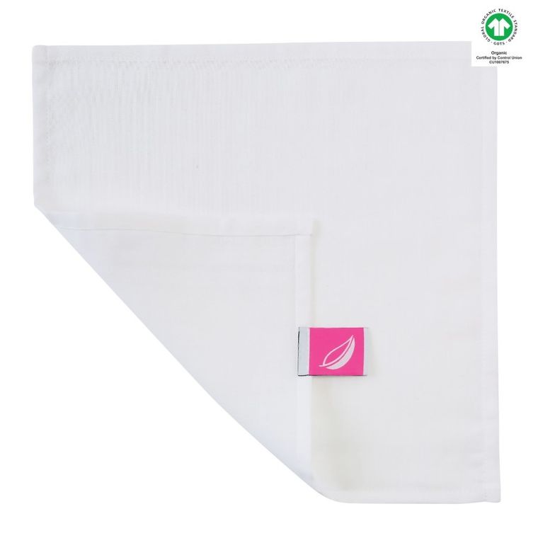 Motherhood, ECO, chusteczka muślinowa, biała, 30-30 cm