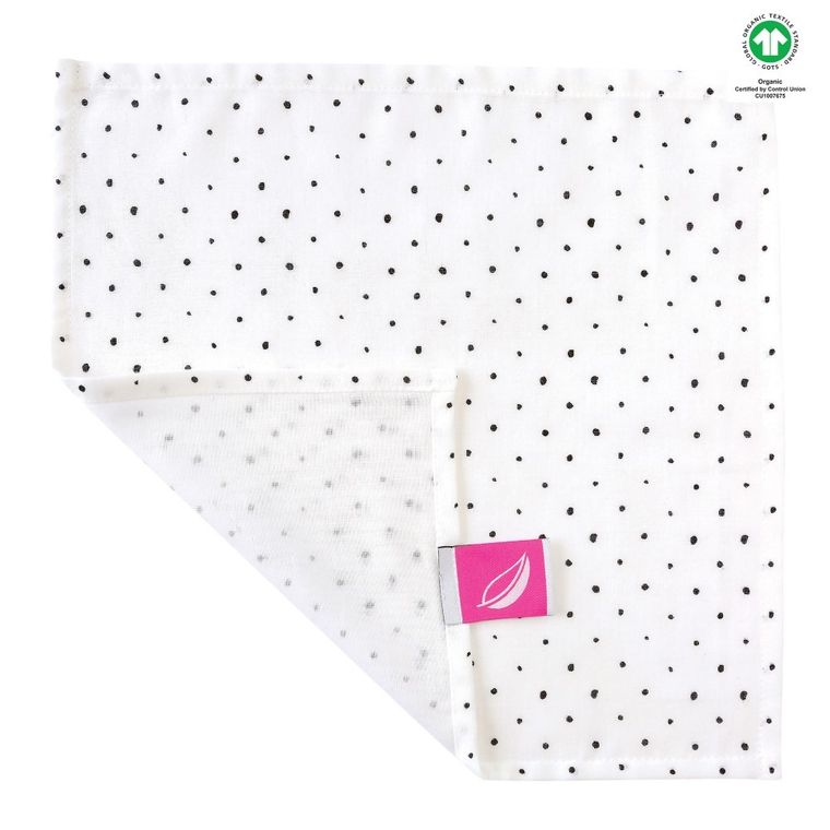 Motherhood, ECO Kropeczki Czarne, chusteczki muślinowe, 30-30 cm