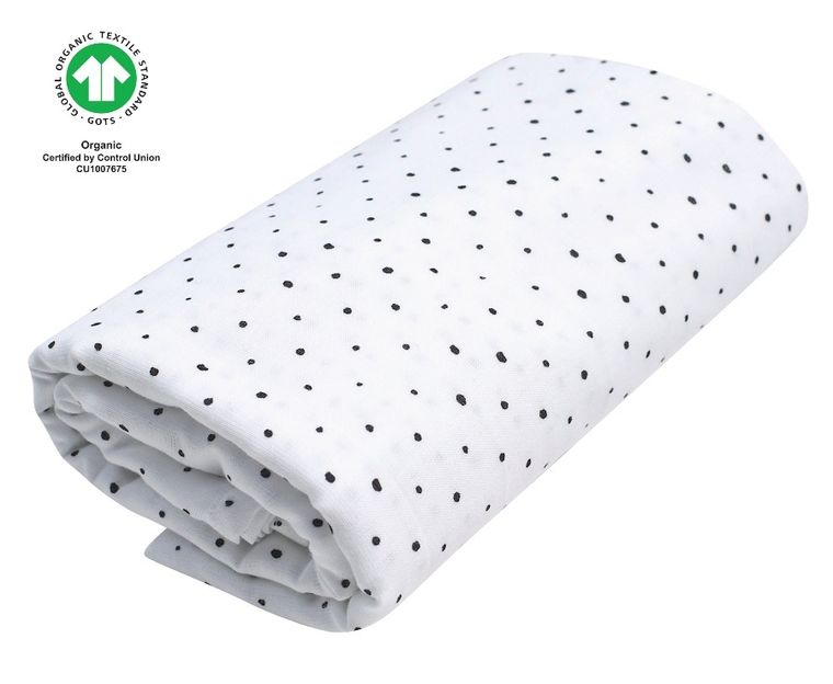 Motherhood, ECO Kropeczki Czarne, otulacz muślinowy XXL, 130-130 cm