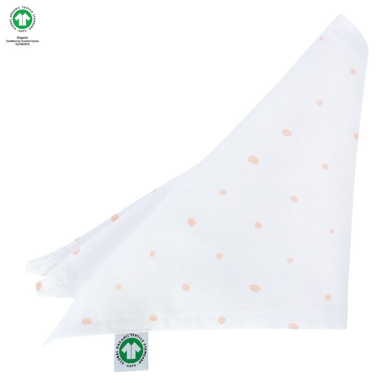 Motherhood, ECO Kropeczki Różowe, chusteczki muślinowe na główkę, 60-30 cm