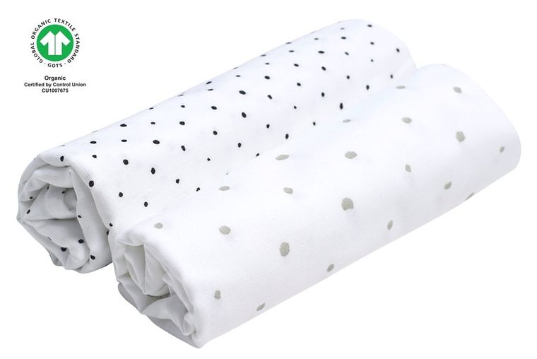 Motherhood, ECO Kropeczki Szare, pieluszki muślinowa, 85-85 cm, 2 szt.