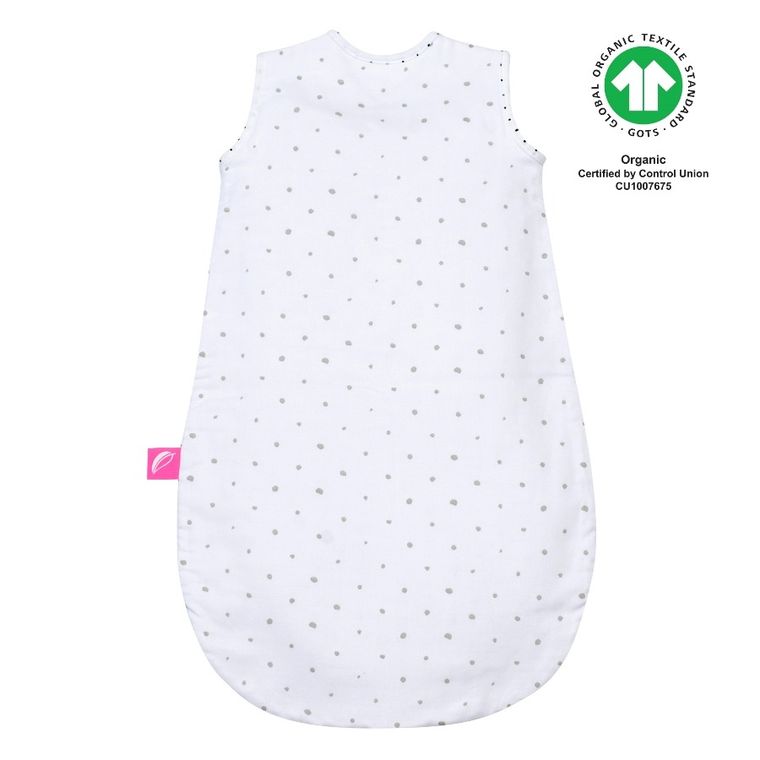 Motherhood, ECO Kropeczki Szare, śpiworek muślinowy, TOG 0.5, 6-18m