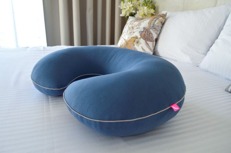 Motherhood, Fasolka, poduszka do karmienia, jersey, niebieski denim