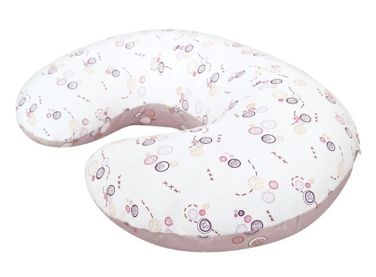 Motherhood, Fasolka, poduszka do karmienia, standard, różowe guziki