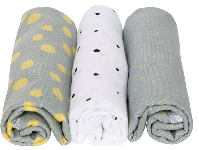 Motherhood, Kropy Musztardowe, pieluszka bawełniana, 70-80 cm, 3 szt.