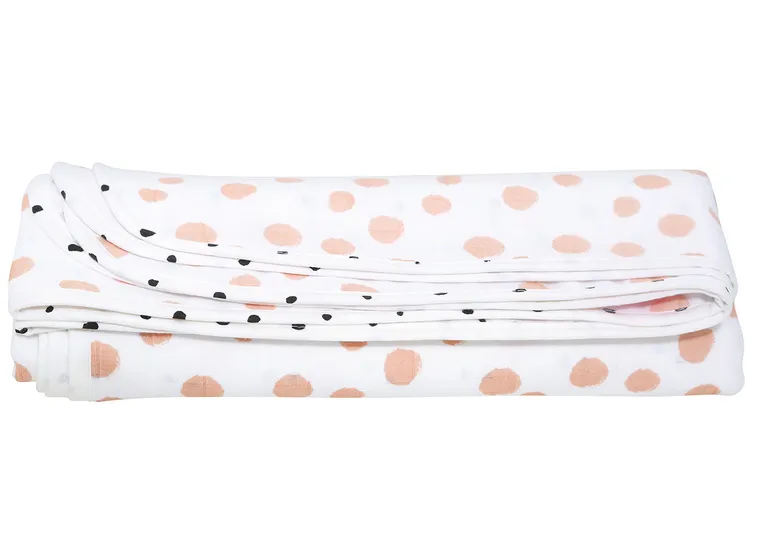 Motherhood, Kropy Różowe, kocyk muślinowy, dwuwarstwowy, 100-120 cm